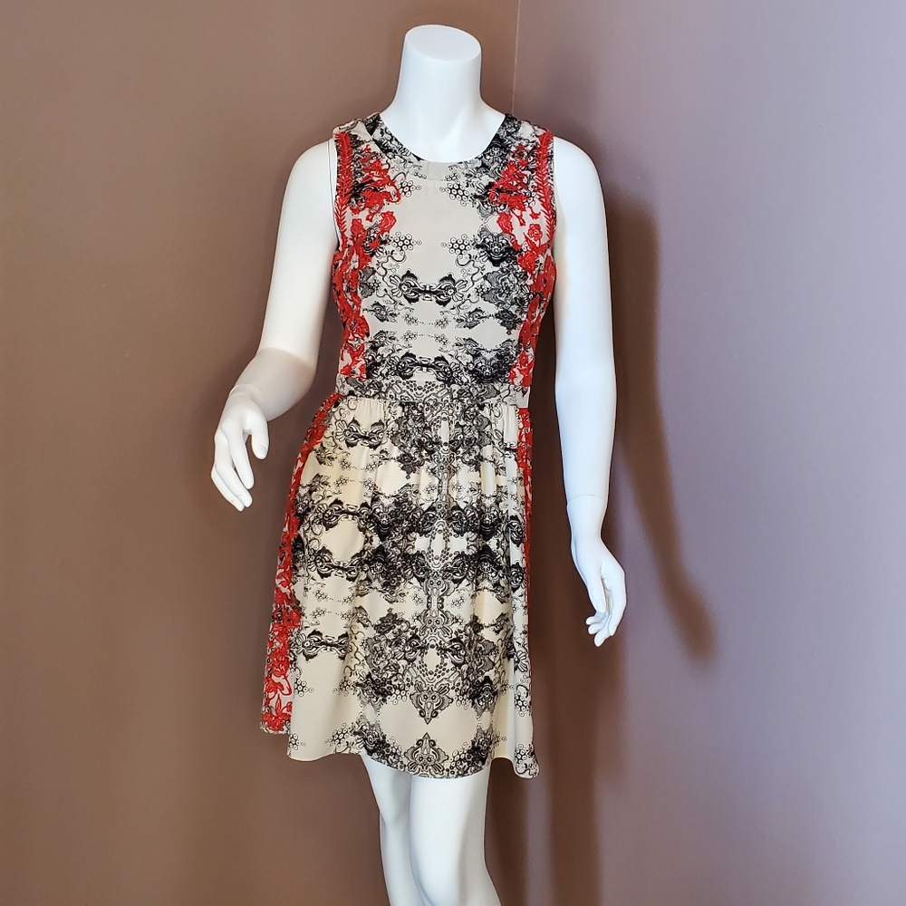 PARKER embroidered silk dress XS